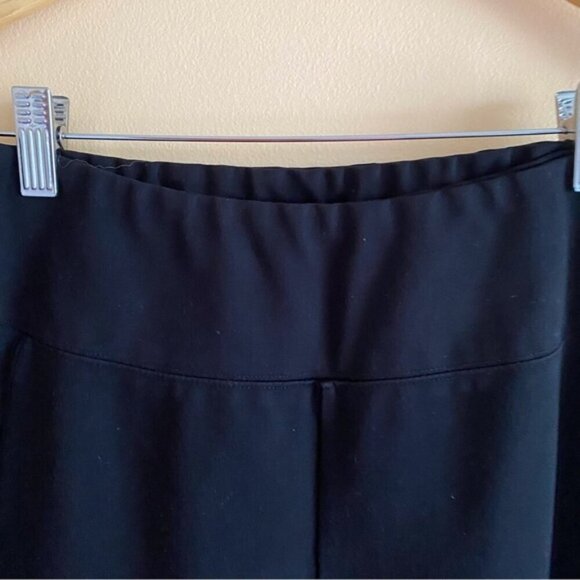 Sympli Pull on Pants Woman 12 Black Cropped Elastic Waist Stretch Jersey Knit - Picture 4 of 12